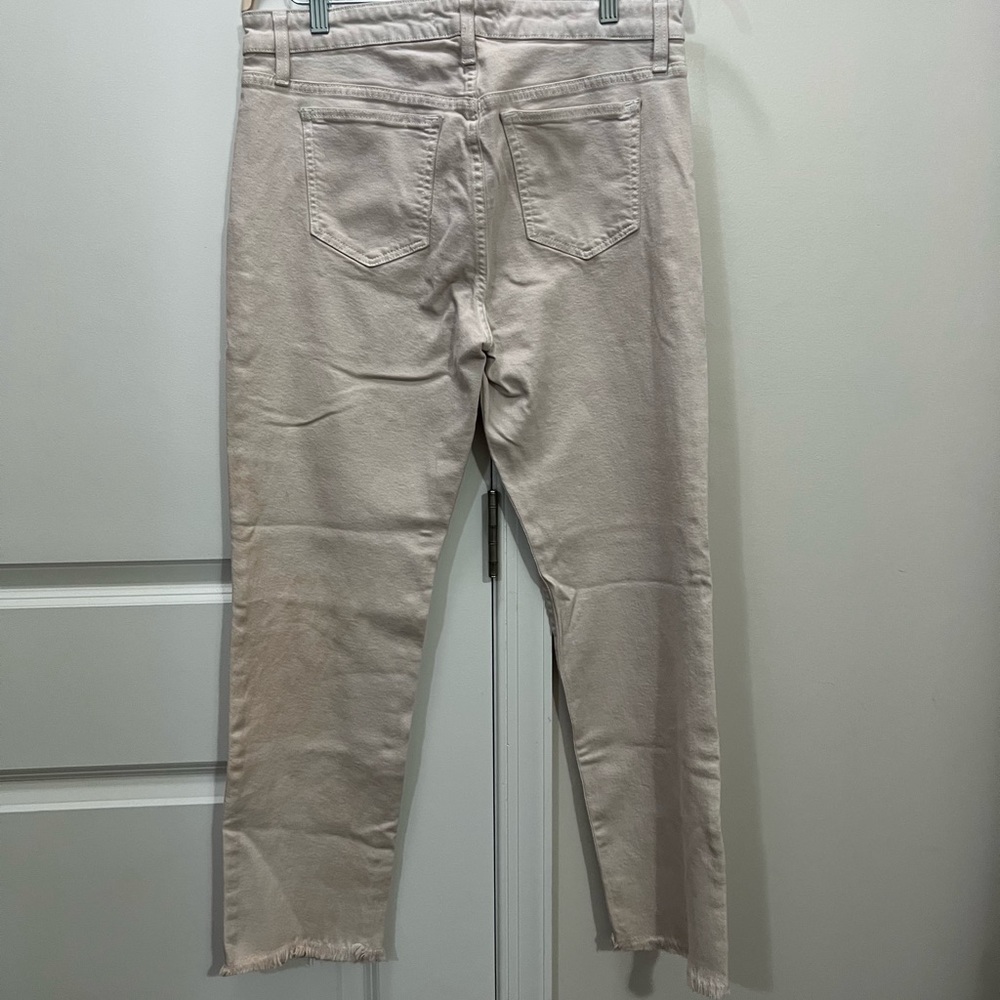 FLAWED Joe’s Jeans White Lara Mid Rise Cigarette Ankle Cut Hem Jeans 32 $168 - Picture 4 of 7